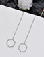 Fashion Silver Pentagram Tassel Chain Stud Earrings