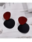 Fashion Red Geometric Contrast Round Frosted Earrings
