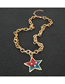 Fashion Gold Pentagram Earrings Necklace Set
