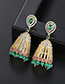 Fashion 18k Openwork Copper Inlaid Zircon Tassel Earrings