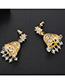 Fashion 18k Micro-inlaid Zirconium Stereo Bell Earrings