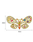 Fashion 18k Copper Inlaid Zirconium Butterfly Brooch