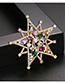 Fashion White Copper Inlaid Zirconium Five-pointed Star Brooch