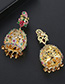 Fashion 18k Copper Inlaid Zirconium Bell Earrings