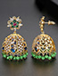 Fashion 18k Copper Inlaid Zirconium Bell Stud Earrings