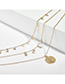 Fashion Gold Diamond Figure Image Stars Moon Multi-layer Necklace