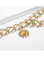 Fashion Gold Fringed Chain Geometric Sun Flower Waist Chain