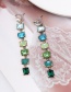 Fashion Color Gradient Colored Crystal Earrings