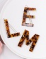 Fashion K Coffee Color Leopard Letter Hairpin