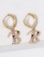 Fashion D Gold English Alphabet Alloy Stud Earrings