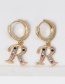 Fashion J Gold English Alphabet Alloy Stud Earrings