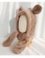 Fashion Plush Bear Ear Bonnet Beige Bear Ear Plush Head Cap