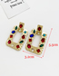 Fashion Gold Alloy Studded Square Earrings