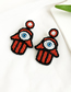 Fashion Red Alloy Rice Beads Palm Ear Studs
