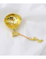 Fashion Gold Balloon Fringed Chain Stereo Bow Brooch