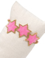 Fashion Pink Trumpet Braided Five-pointed Star Pattern Bracelet