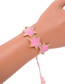 Fashion Pink Large Braided Five-pointed Star Pattern Bracelet