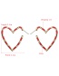 Fashion Red Drip Heart-shaped Alloy Earrings