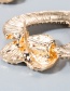 Fashion Champagne Gold Love Geometric Metal Earrings