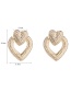 Fashion Champagne Gold Love Geometric Metal Earrings