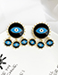 Fashion Blue Alloy Dripping Eye Tassel Earrings