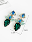 Fashion Green Alloy Diamond Drop Shape Earrings