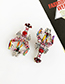 Fashion White Alloy-studded Asymmetric Crayfish Earrings