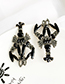 Fashion Black Alloy-studded Asymmetric Crayfish Earrings