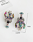 Fashion Red Wine Alloy-studded Asymmetric Crayfish Earrings