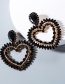 Fashion Black Acrylic Love Diamond Earrings