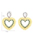 Fashion Yellow Acrylic Love Diamond Earrings