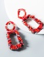 Fashion Red Ring Geometry Bead Earrings