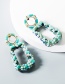 Fashion Blue Ring Geometry Bead Earrings