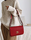 Fashion Red Wine Pure Color Decorated Shoulder Bag