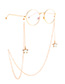 Fashion Gold Metal Five-star Pearl Rhinestone Anti-skid Glasses Chain