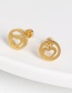 Fashion Tree Gold Stainless Steel Geometric Pattern Earrings