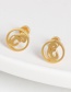 Fashion Tree Gold Stainless Steel Geometric Pattern Earrings