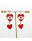 Fashion Red Gold-plated Love Pearl Earrings