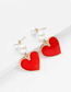 Fashion Red Love Pearl Earrings