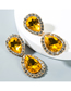 Fashion Gold Acrylic Drop-shaped Alloy Diamond Earrings