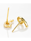 Fashion Gold Letter-shaped Copper With Colored Zircon Stud Earrings