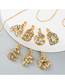 Fashion M Copper Micro-inlaid Zircon Letter Necklace