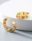 Fashion Color Zircon Crystal Glass Rainbow Earrings