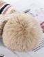 Fashion White Knitted Wool Ball Color Matching And Cashmere Cap