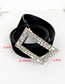 Fashion Black Alloy Diamond-studded Square Velvet Belt