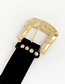 Fashion Black Alloy Diamond-studded Geometric Pudding Belt