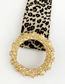 Fashion Leopard Alloy Round Pudding Belt