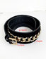 Fashion Black Alloy Pu Chain Belt
