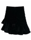 Fashion Black Velvet Irregular Skirt