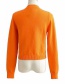 Fashion Orange V-neck Drawstring Pleated Sweater